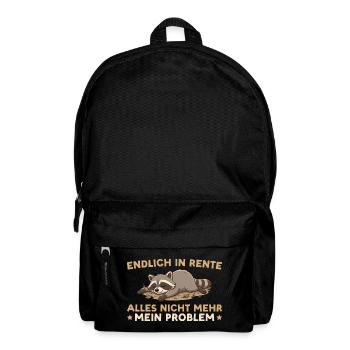 Rente Abschied Kollege Renteneintritt Waschbär - Rucksack - Schwarz - Vorne