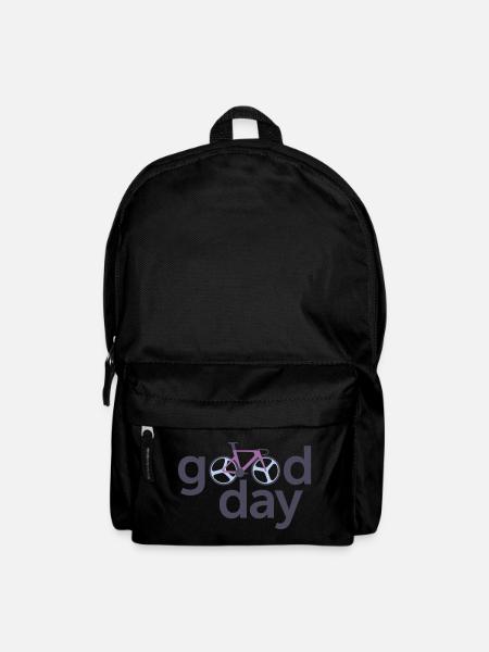 Good Day Bicycle Typography Logo - Backpack - black