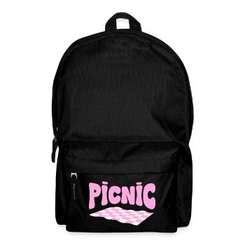 Pink checkerboard pastel picnic - Backpack - black - Front