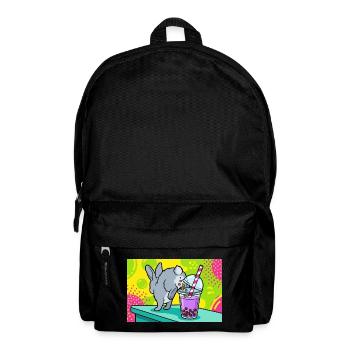 Cute Bunny Funny Boba Bubble Tea - Backpack - black - Front