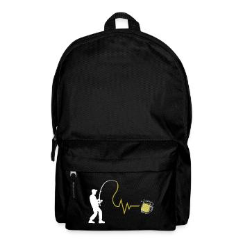 Anglerherz und Feierabendbier - Rucksack - Schwarz - Vorne