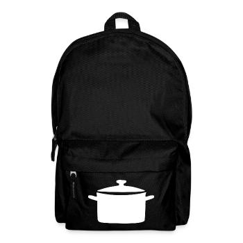 Kochtopf Topf kochen Symbol weiß Geschenk Koch  - Rucksack - Schwarz - Vorne