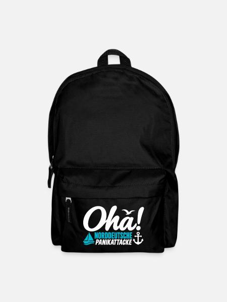 Oha! Norddeutsche Panikattacke – Küstenhumor - Rucksack - Schwarz
