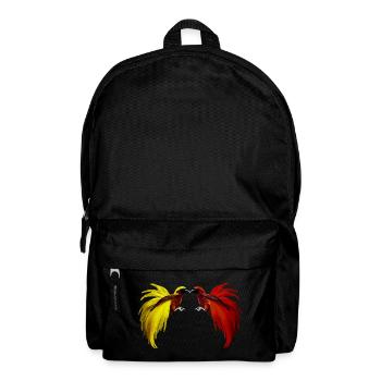 2 kleine Paradiesvögel gelb, rot - Rucksack - Schwarz - Vorne