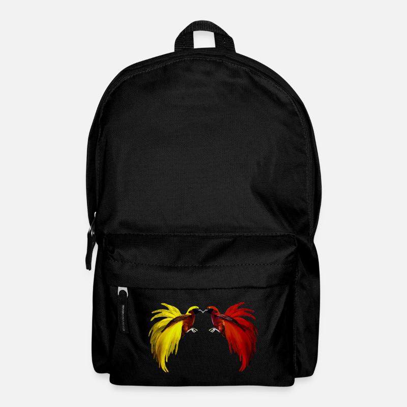 2 kleine Paradiesvögel gelb, rot - Rucksack - Schwarz