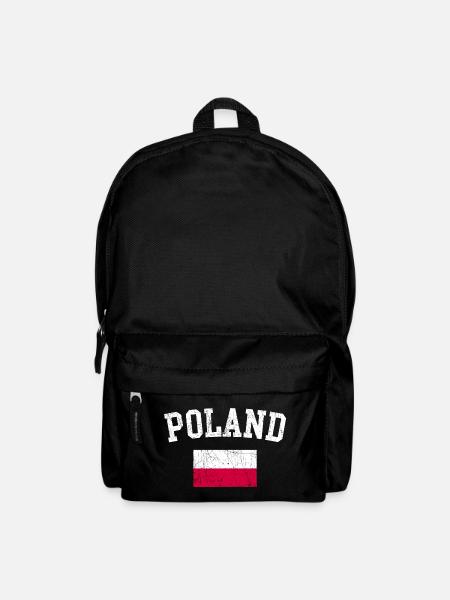 Poland Flag Arch Typography - Backpack - black