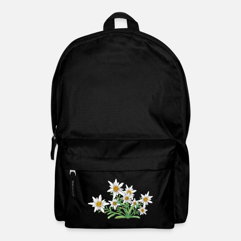 L’Edelweiss, Fleur des Alpes, Fleur de Suisse - Sac à dos - noir