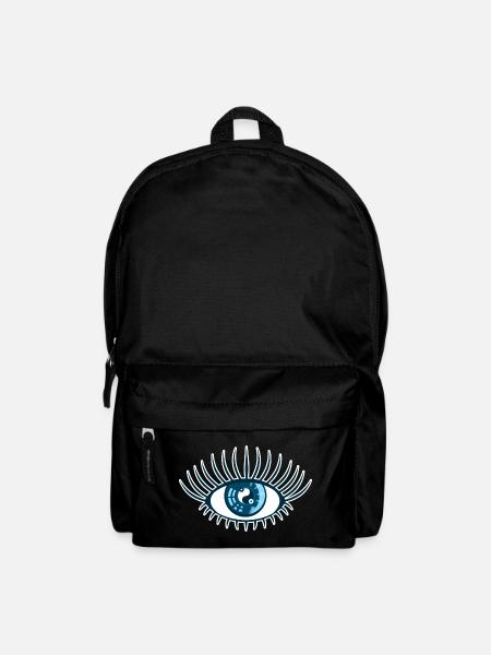 Auge blau Vorsehung Yin Yang Symbol - Rucksack - Schwarz