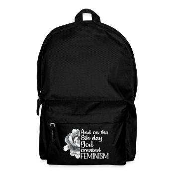 And on the 8th day God created Feminism - Rucksack - Schwarz - Vorne