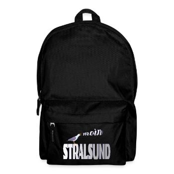 Stralsund Möwe & Moin Ostsee - Rucksack - Schwarz - Vorne