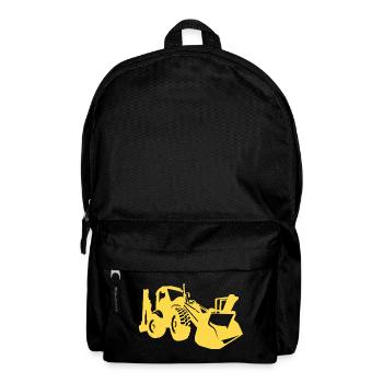 Excavator Wheel Loader Construction Equipment Operator Silhouette - Backpack - black - Front
