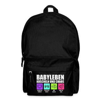 Werdende Mutter BABYLEBEN KUSCHELN UND CHAOS - Rucksack - Schwarz - Vorne