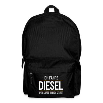 Ich fahre Diesel, weil Super bin ich selber  - Rucksack - Schwarz - Vorne