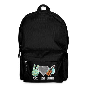 Hawaiian Ukulele Uke Peace Love - Backpack - black - Front