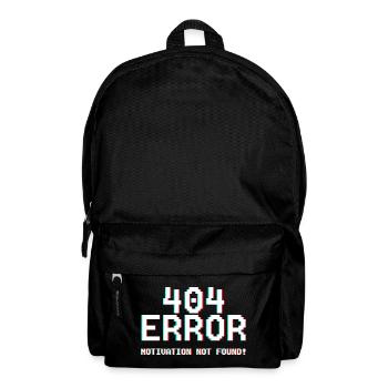 404 Fehler Motiv Glitch-Design - Rucksack - Schwarz - Vorne