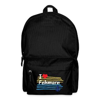 I love Fehmarn coastal look - Backpack - black - Front