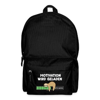 Motivation wird geladen Faultier Faultiermotiv - Rucksack - Schwarz - Vorne