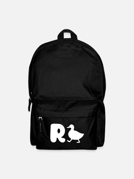 Der Buchstabe R und die Zeichnung einer Ente bilde - Rucksack - Schwarz
