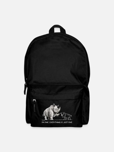 Nashorn Statement I’m Fine Sarkasmus Humor - Rucksack - Schwarz