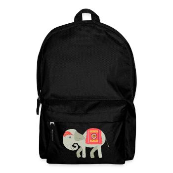 Elefant mit roter Deckentrage - Rucksack - Schwarz - Vorne