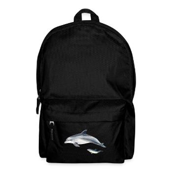 Dolphins in blue duo watercolor - Backpack - black - Front