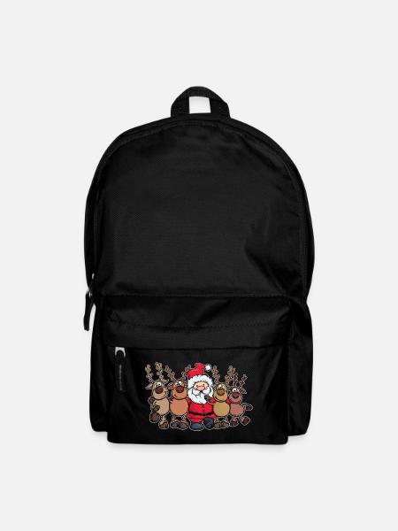 Hirsch Xmas Weihnachten Weihnachtsmann - Rucksack - Schwarz