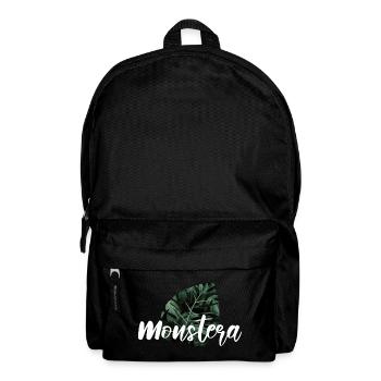 Monstera Fensterblatt Pflanzen Geschenk - Rucksack - Schwarz - Vorne