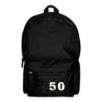 Mit an Spritzer is es mit 50 a no herrlich! 50er - Rucksack - Schwarz - Vorne