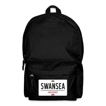 Ortsschild von Swansea - Rucksack - Schwarz - Vorne