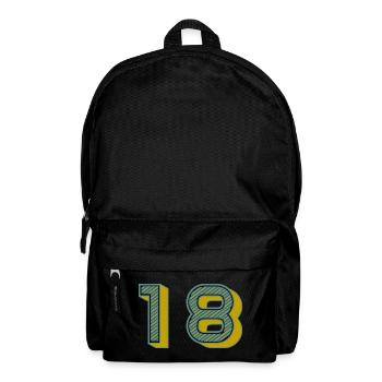 18. 18 YEARS OLD. 18th ANNIVERSARY. 18 BIRTHDAY. - Backpack - black - Front