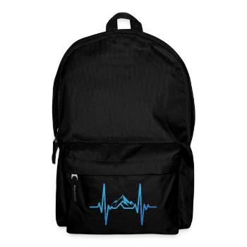 Herzschlag mit Berglandschaft - Rucksack - Schwarz - Vorne