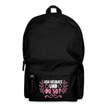 JGA Team Braut Junggesellinnenabschied - Rucksack - Schwarz - Vorne