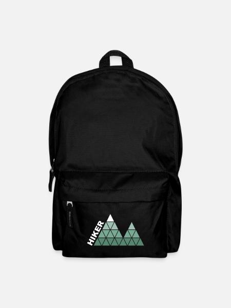 "Hiker" - Geometrisches Berg-Design - Rucksack - Schwarz