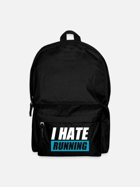 I hate running lustiges Lauf Joggen Läufer - Rucksack - Schwarz