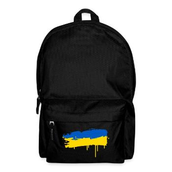 Blue and Yellow Brush Stroke Flag in Splash Style - Backpack - black - Front