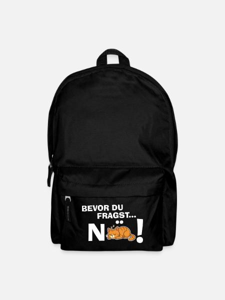 Before you ask... NO! Cat Funny Gift - Backpack - black