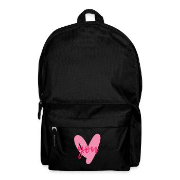 Du im rosa Herz-Stil - Rucksack - Schwarz - Vorne