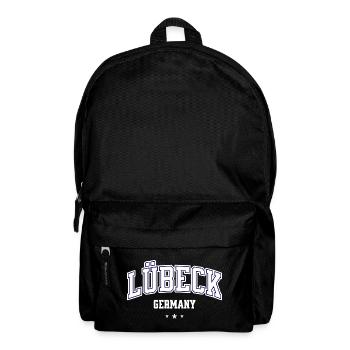 Lübeck Germany College Design Vintage City Motif - Backpack - black - Front