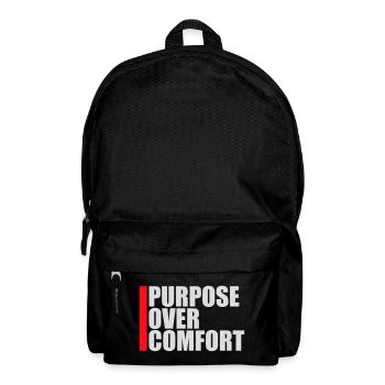 Purpose Over Comfort Motivation Mindset Wachstum - Rucksack - Schwarz - Vorne