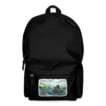 Scottish Highlands Eilean Donan Castle Loch Art - Backpack - black - Front