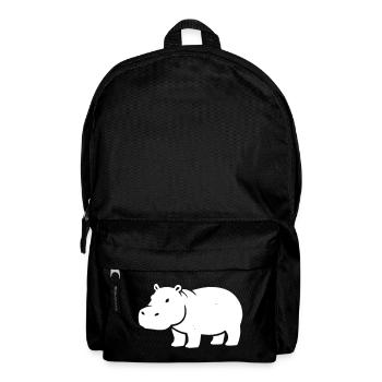 Nilpferd Silhouette Weiß - Rucksack - Schwarz - Vorne