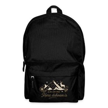 Bergherz Daheim – Alpenliebe - Rucksack - Schwarz - Vorne