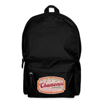 Chamonix Mountain Ski Vintage Label - Rucksack - Schwarz - Vorne