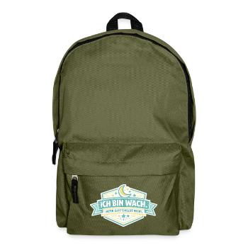 Ich bin wach Badge - Rucksack - Olivgrün - Vorne