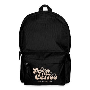 Yoga first, coffee afterwards - Backpack - black - Front