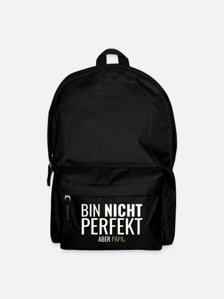 Bin Nicht Perfekt Aber Papa - Rucksack - Schwarz