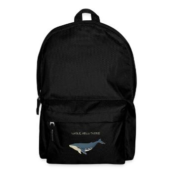Baleine Bonjour Drôle, jeu de mots sur les animaux marins - Sac à dos - noir - Devant