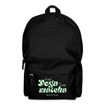 First Yoga Then Matcha Typo Design - Backpack - black - Front