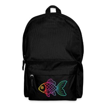 Bunter Fisch | Modernes Meeresmotiv  - Rucksack - Schwarz - Vorne