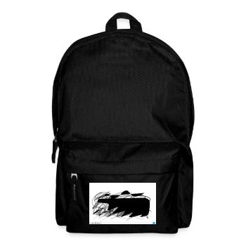 Schwarzer Abstrakt-Blob mit Linien - Rucksack - Schwarz - Vorne